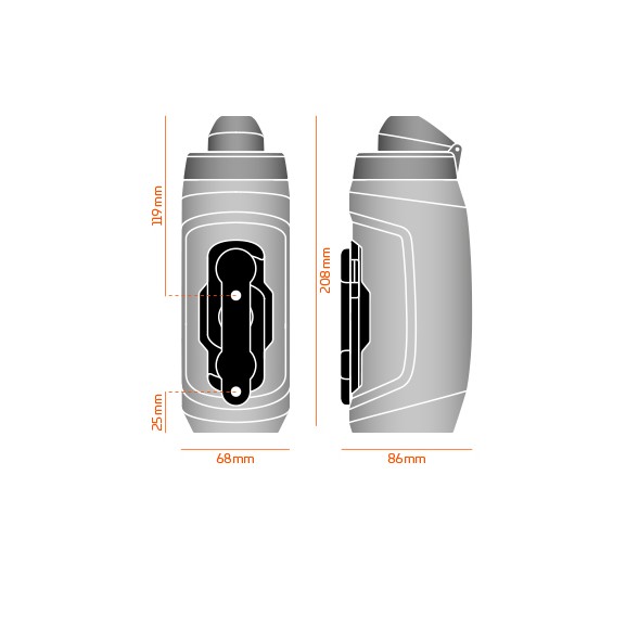 Fidlock Twist Bottle 590ml inkl. Bike Base Smoke