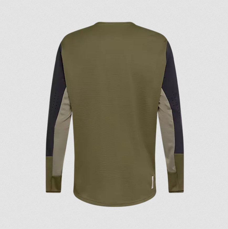Fox Langarm Jersey Defend Olivgrün