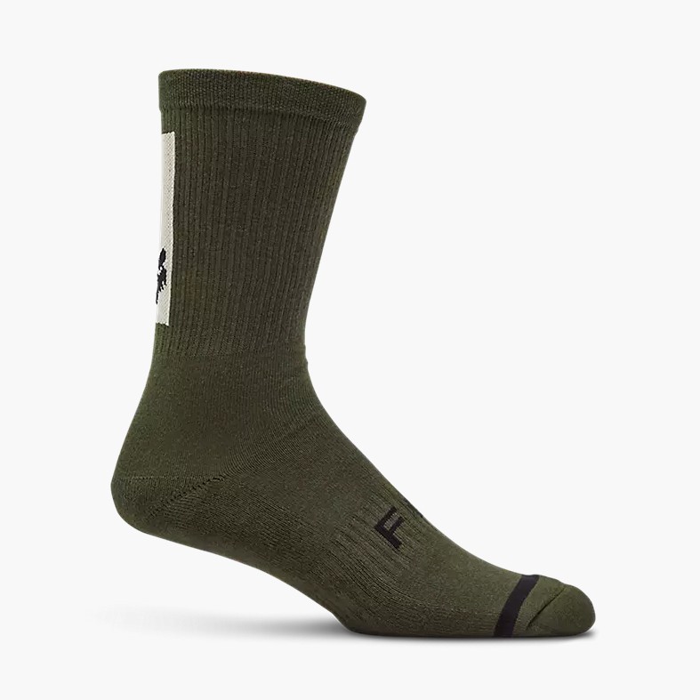 Fox Socken Defend 20 cm Olivgrün