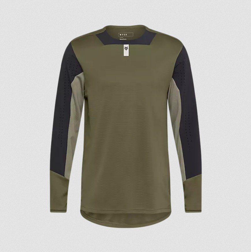 Fox Langarm Jersey Defend Olivgrün