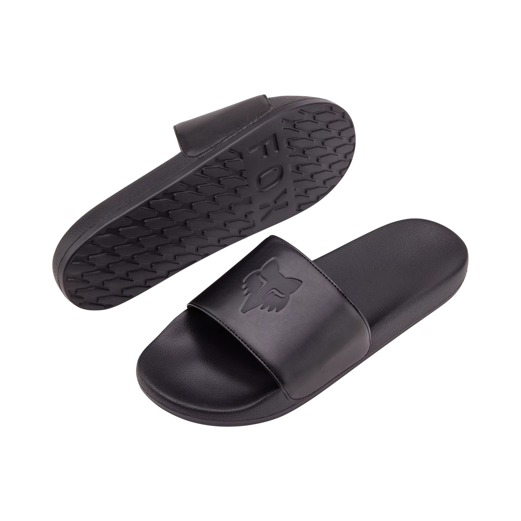 Fox Slide Schlappen Pantoletten Fox Head Schwarz