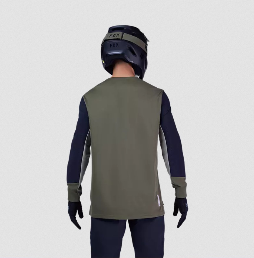 Fox Langarm Jersey Defend Olivgrün
