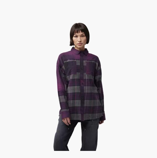 Fox Flanellhemd Oversized Dame Sangria