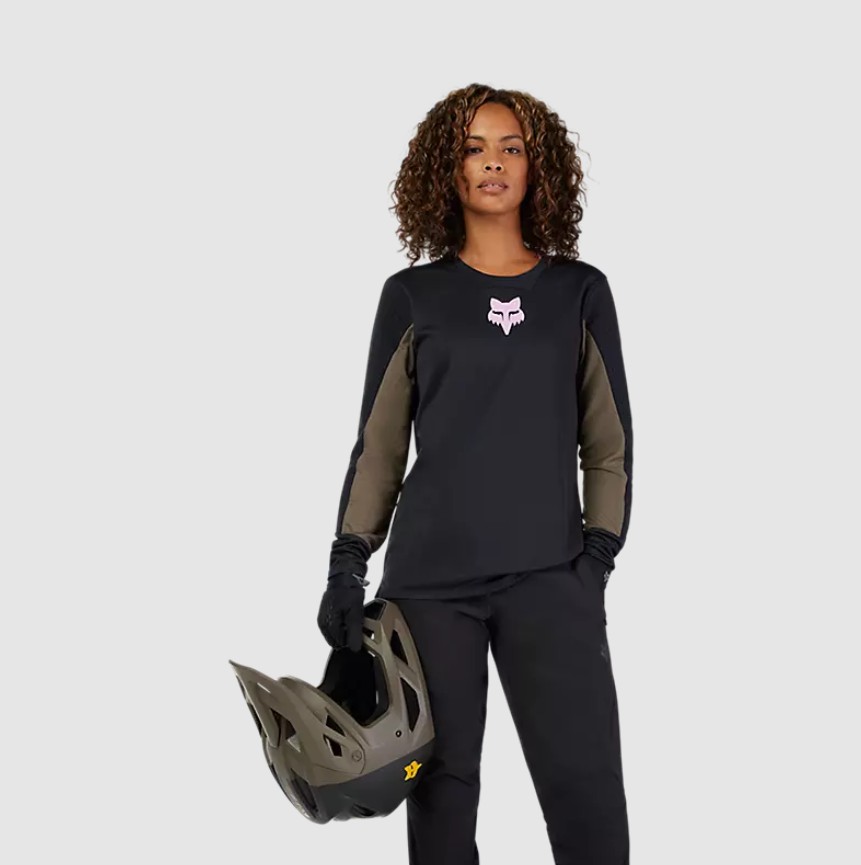 Fox Damen Defend Park Langarmtrikot Schwarz